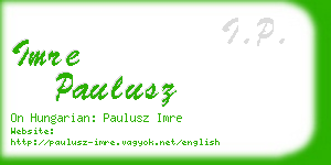 imre paulusz business card